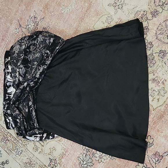 White House Black Market Strapless Lined Floral Lace Accent Wedding Prom Sz 10 - Picture 13 of 14